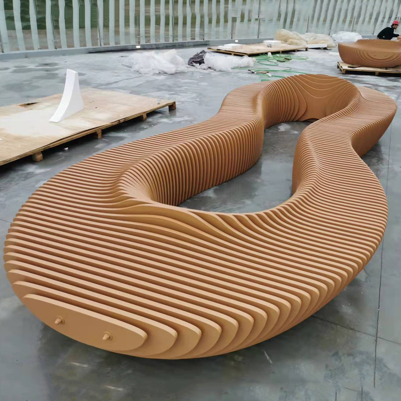 木質(zhì)切片花壇座椅藝術(shù)花壇景觀坐凳