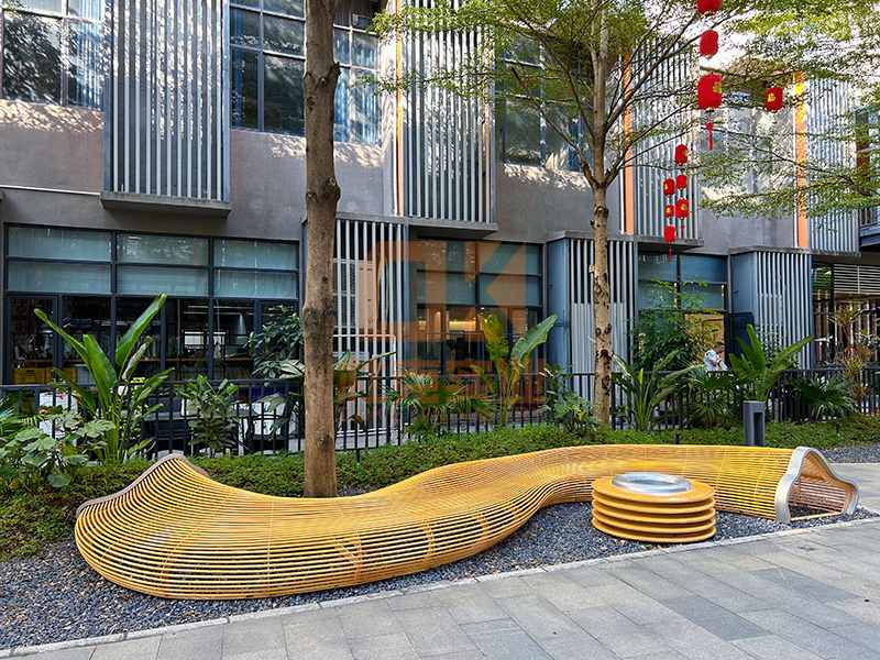 不銹鋼鏤空異形坐凳金屬花壇座椅