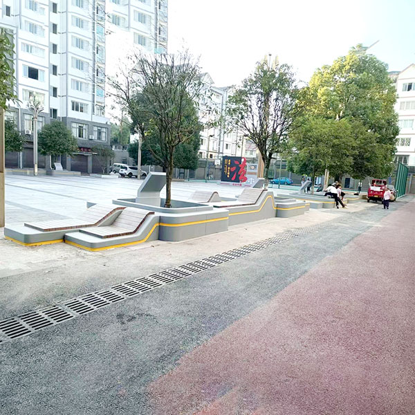 GRC混凝土樹(shù)池坐凳UHPC水磨石座椅 GRC混凝土樹(shù)池坐凳UHPC水磨石座椅