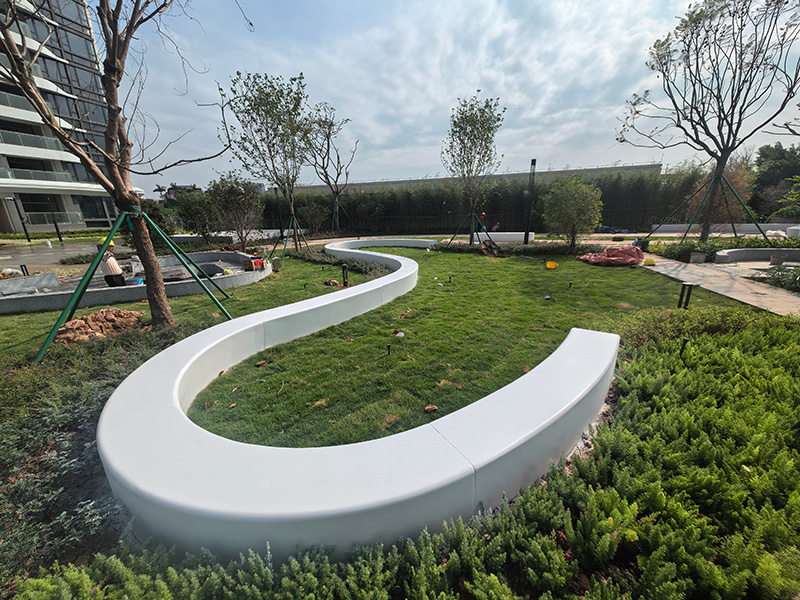 GRC混凝土樹池坐凳異形弧形景觀座椅 GRC混凝土樹池坐凳異形弧形景觀座椅