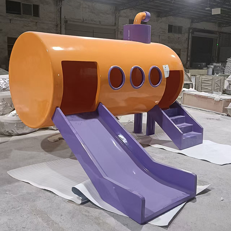 玻璃鋼滑梯雕塑造型幼兒園小區(qū)景觀擺件