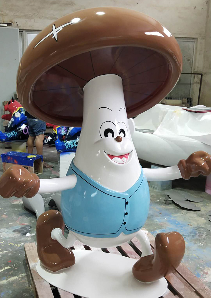 玻璃鋼蘑菇造型雕塑卡通植物異形擺件