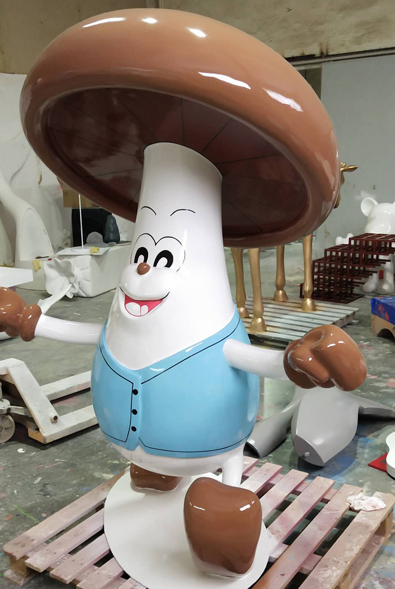 玻璃鋼蘑菇造型雕塑卡通植物異形擺件