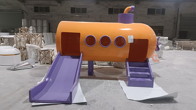 玻璃鋼滑梯雕塑造型幼兒園小區(qū)景觀擺件