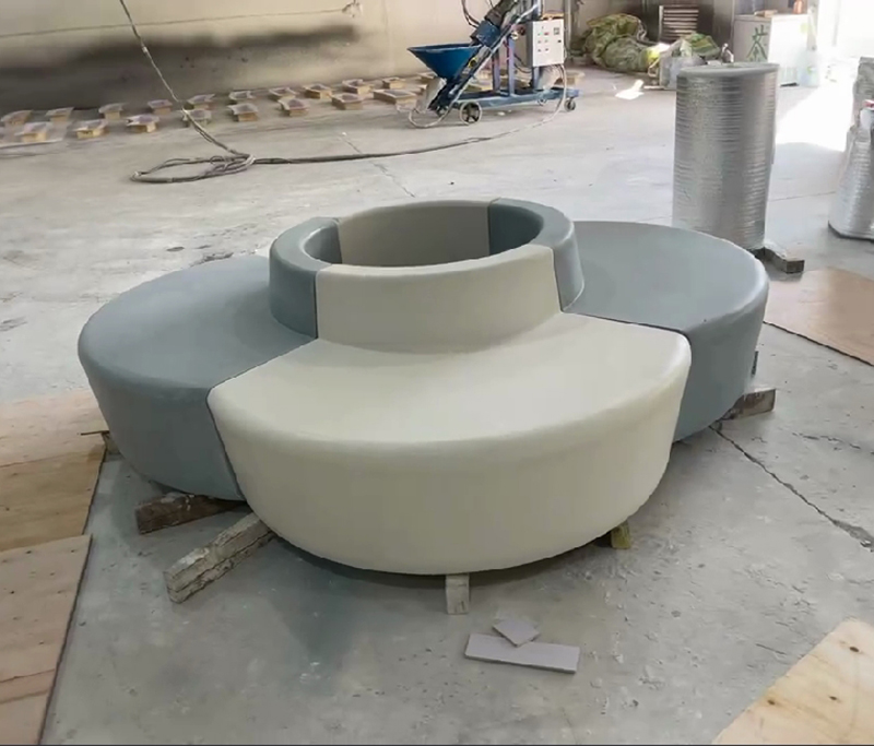 GRC混凝土花瓣形樹池坐凳UHPC景觀花壇