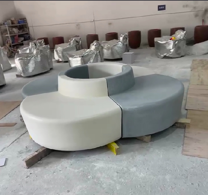 GRC混凝土花瓣形樹池坐凳UHPC景觀花壇