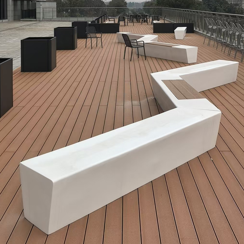 GRC混凝土坐凳戶外長條異形木面座椅 GRC混凝土坐凳戶外長條異形木面座椅