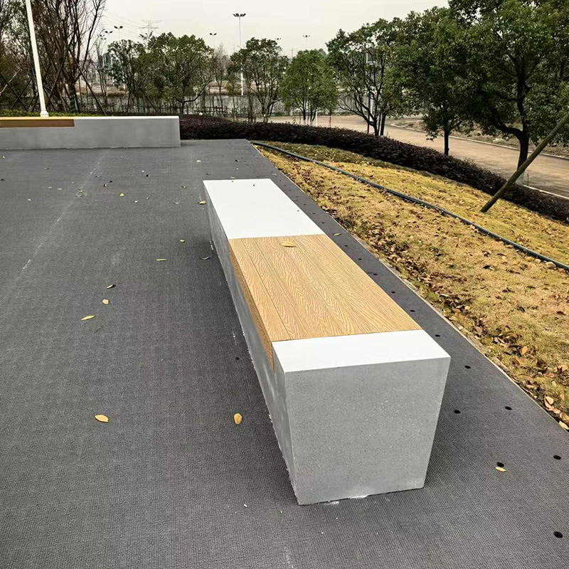 GRC混凝土木面坐凳長條UHPC戶外景觀座椅