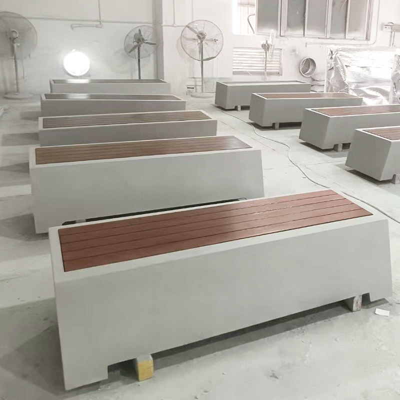 UHPC混凝土GRC木面長條坐凳