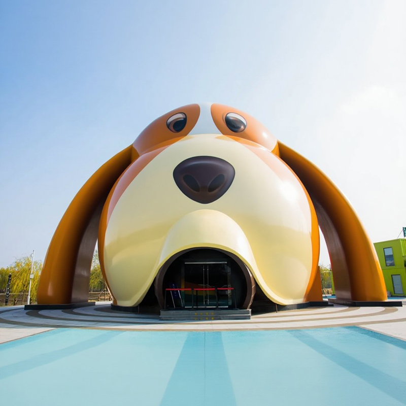 玻璃鋼萌寵小鎮(zhèn)雕塑寵物狗房子造型屋藝術(shù)景觀擺件