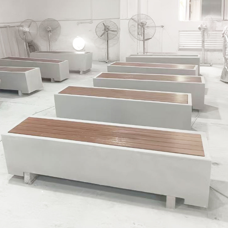 UHPC混凝土GRC木面長條坐凳