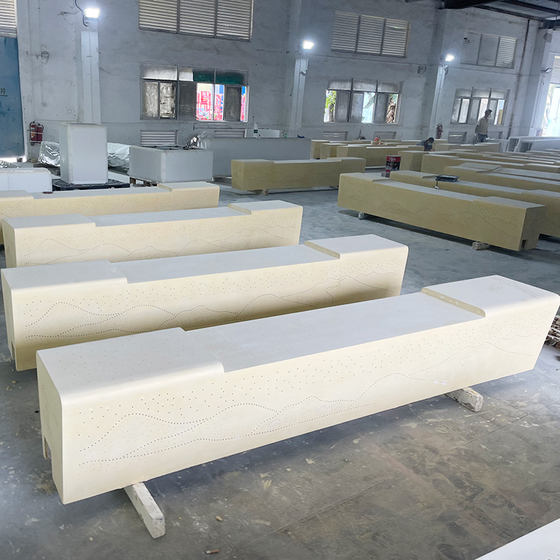 UHPC混凝土發(fā)光坐凳GRC藝術(shù)座椅