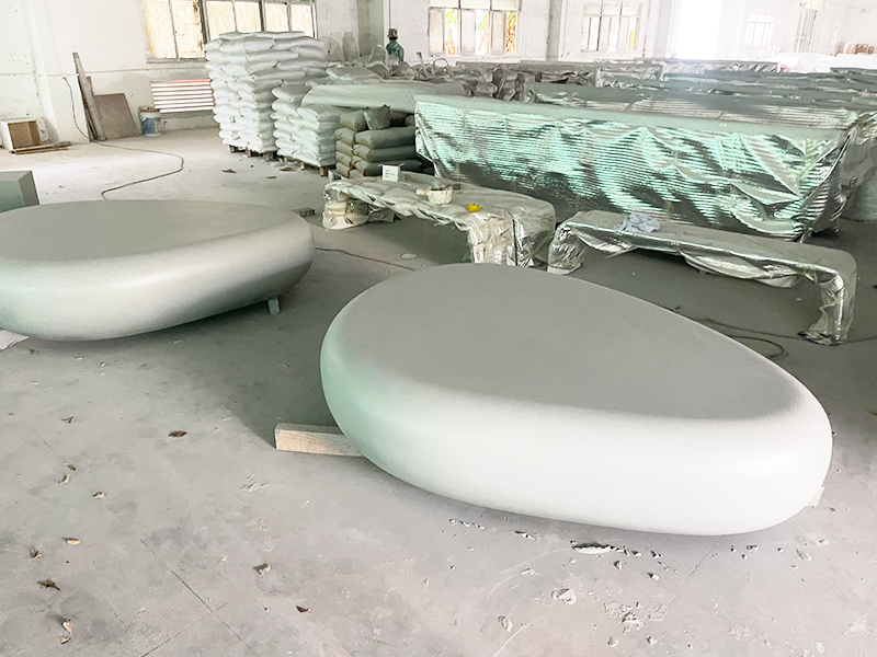 GRC混凝土鵝卵石坐凳UHPC異形座椅