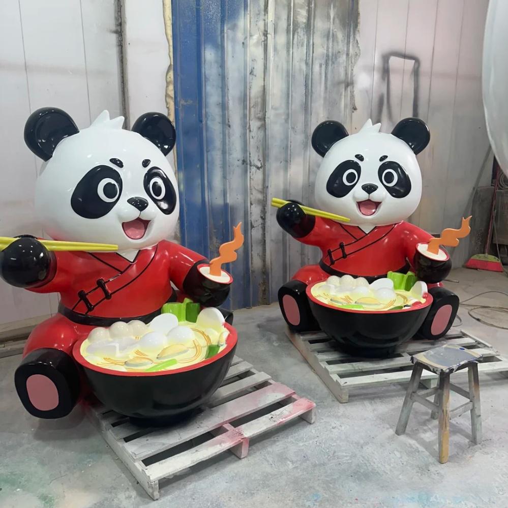 餐飲美食街適合擺放什么樣式的玻璃鋼雕塑?