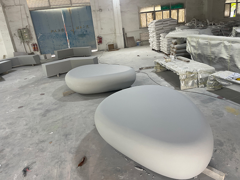 GRC混凝土鵝卵石坐凳UHPC異形座椅