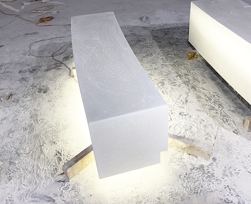 GRC透光混凝土坐凳UHPC樹池花壇座椅