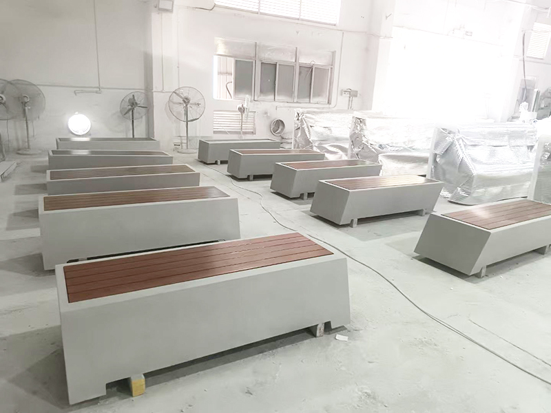 UHPC混凝土GRC木面長條坐凳