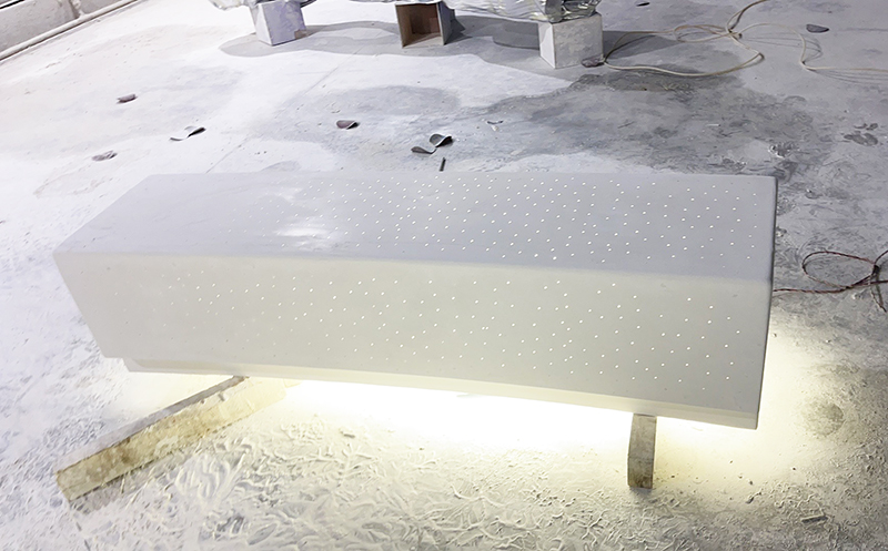 GRC透光混凝土坐凳UHPC樹池花壇座椅