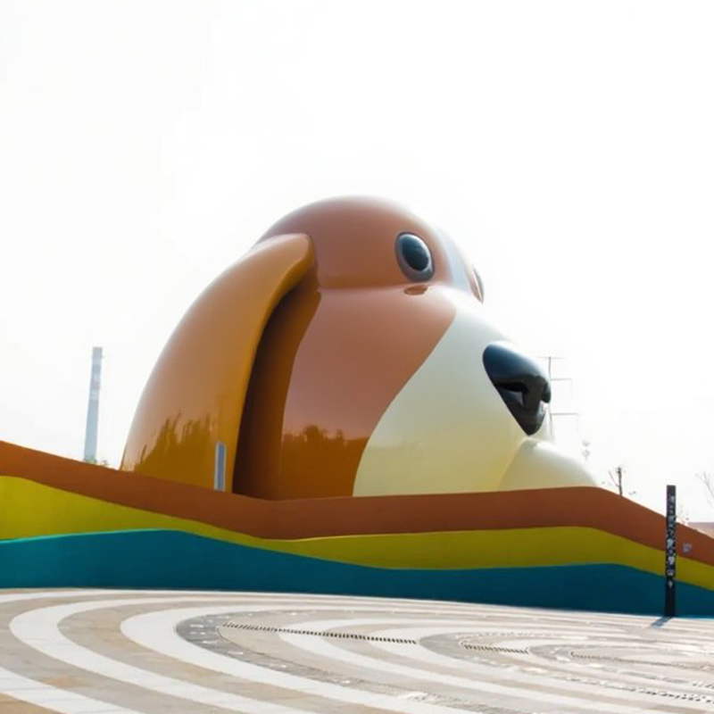 玻璃鋼萌寵小鎮(zhèn)雕塑寵物狗房子造型屋藝術(shù)景觀擺件