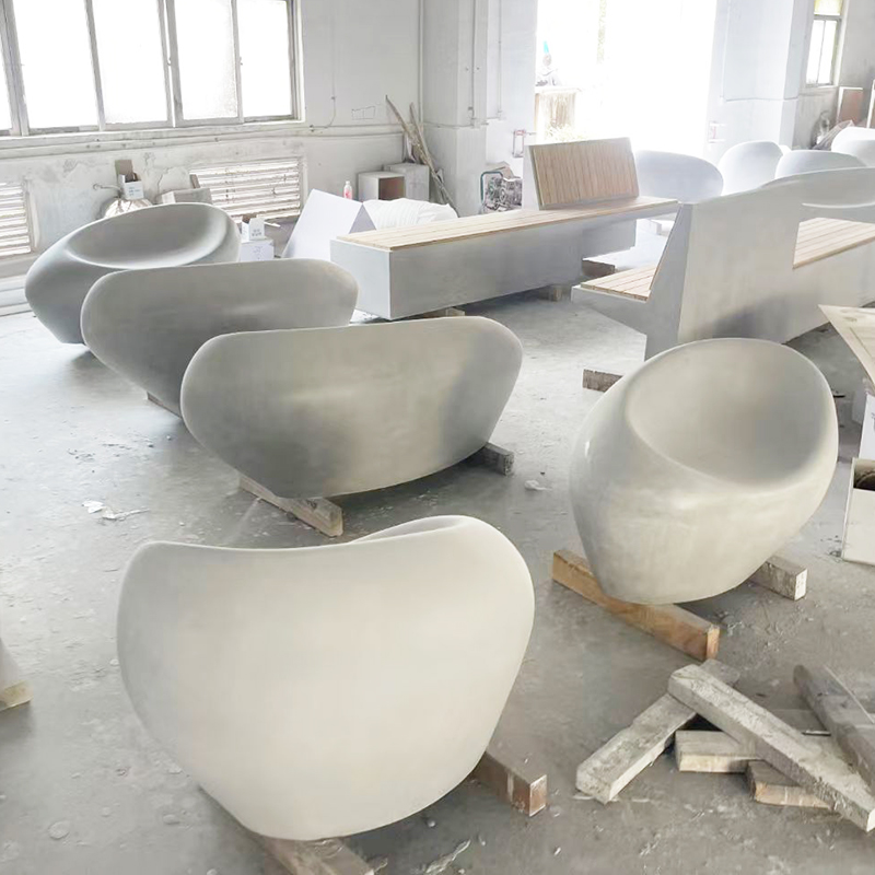 GRC混凝土鵝卵石坐凳UHPC異形座椅