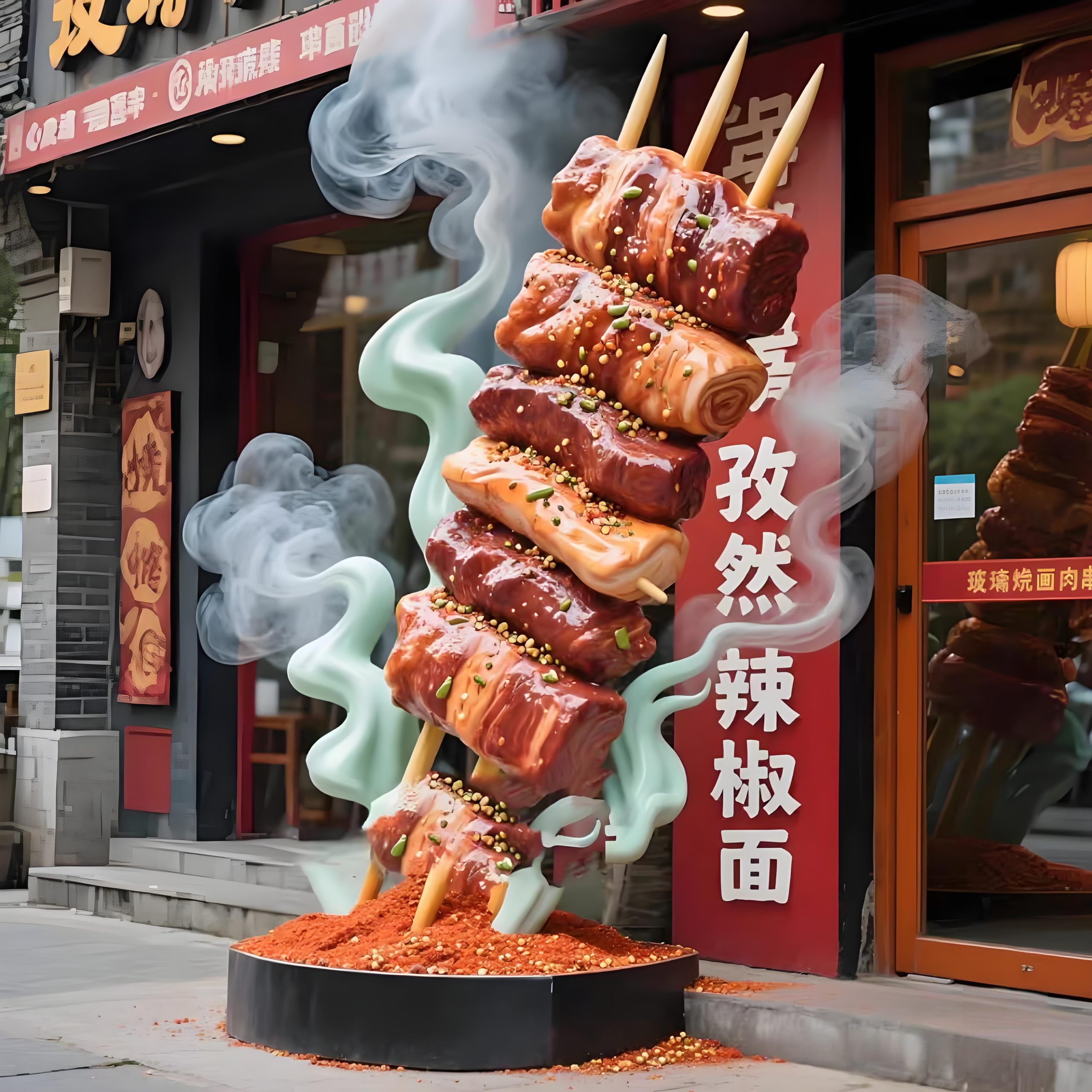 餐飲美食街適合擺放什么樣式的玻璃鋼雕塑?