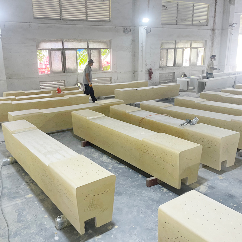 UHPC混凝土發(fā)光坐凳GRC藝術(shù)座椅