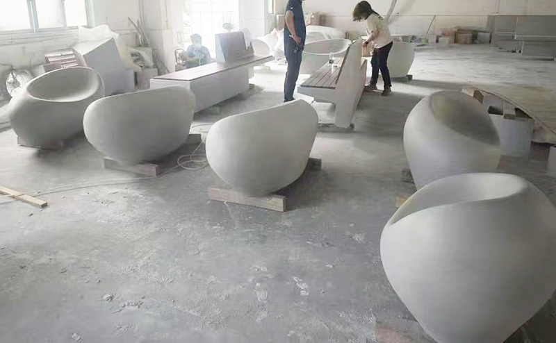 GRC混凝土鵝卵石坐凳UHPC異形座椅