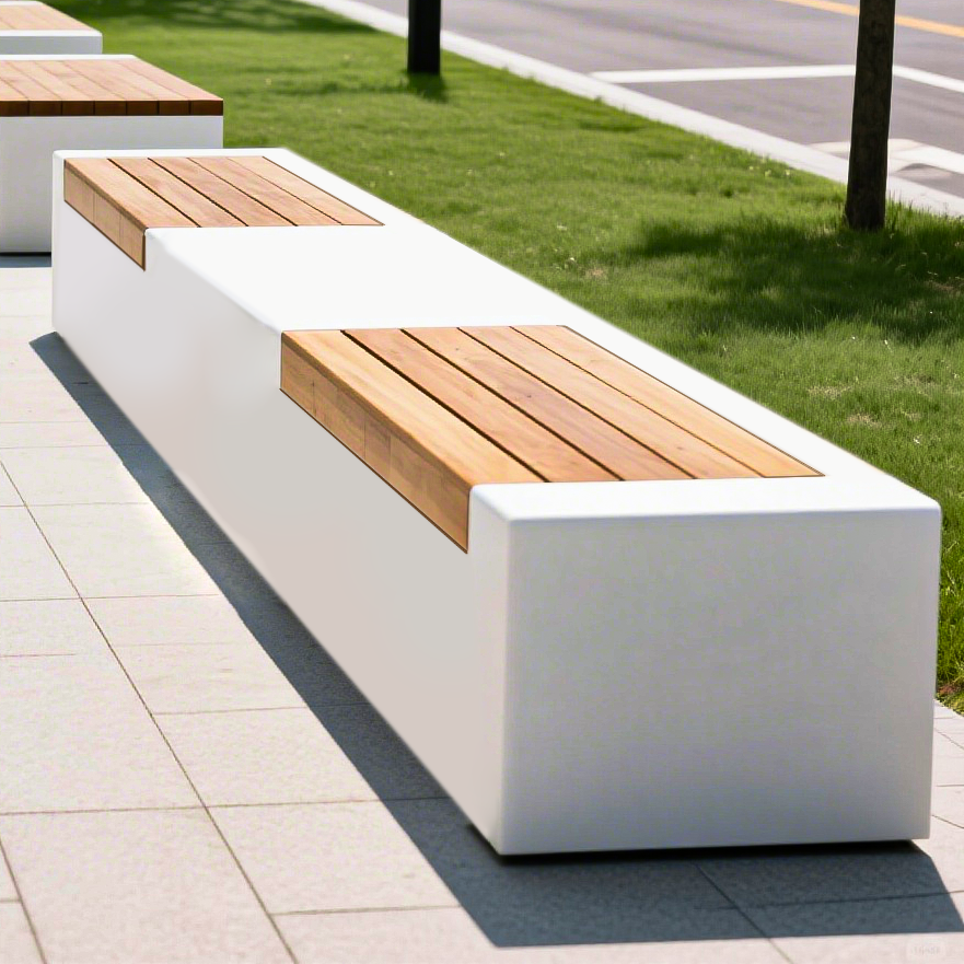 GRC混凝土玻璃鋼坐凳UHPC超高性能木面長條座椅 GRC混凝土玻璃鋼坐凳UHPC超高性能木面長條座椅